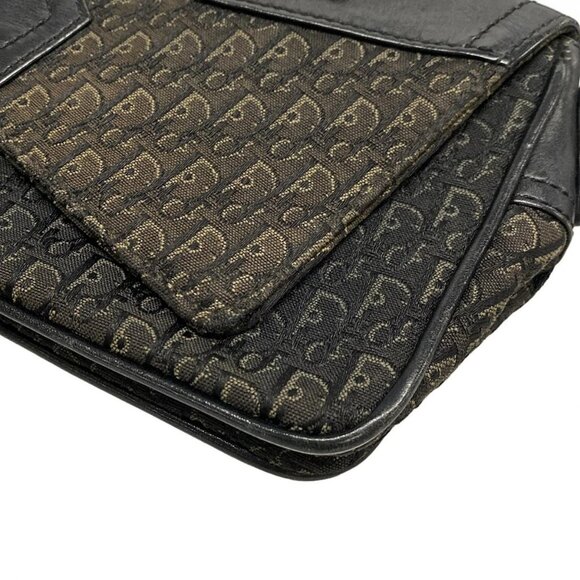 Auth DIOR/ChristianDior Street Chic/Trotter Black Jacquard Leather Shoulder Bag - Picture 5 of 16